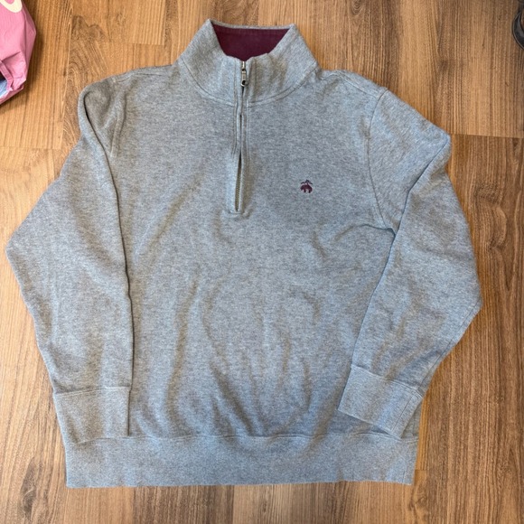 Brooks Brothers Other - Brooks Brothers Mens XL Heather Gray Quarter Zip Cotton Pullover Sweater